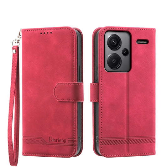 For Xiaomi Redmi Note 13 Pro+ Dierfeng Dream Line TPU + PU Leather Phone Case(Red) - Note 13 Pro+ Tempered Glass by buy2fix | Online Shopping UK | buy2fix