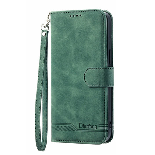 For Xiaomi Redmi Note13 4G Dierfeng Dream Line TPU + PU Leather Phone Case(Green) by buy2fix