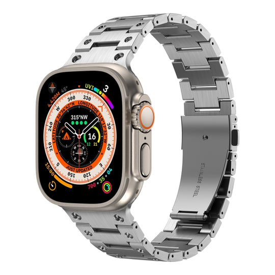 Double Rows Metal Watch Band For Apple Watch Ultra 2 49mm(Silver)