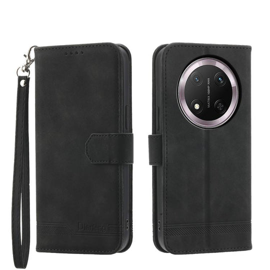 For Honor X9c Global / Magic7 Lite Dierfeng Dream Line TPU Hybrid PU Leather Phone Case(Black)