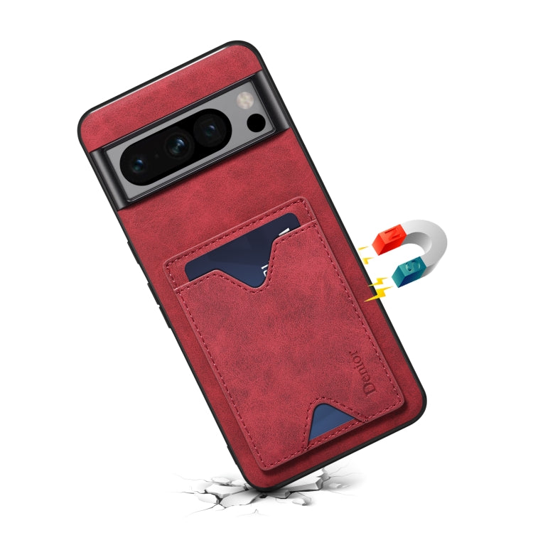 For Google Pixel 8 Denior PU Back Cover Card Slot Holder Phone Case(Red) - Google Cases by Denior | Online Shopping UK | buy2fix