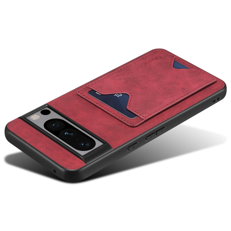 For Google Pixel 8 Denior PU Back Cover Card Slot Holder Phone Case(Red) - Google Cases by Denior | Online Shopping UK | buy2fix