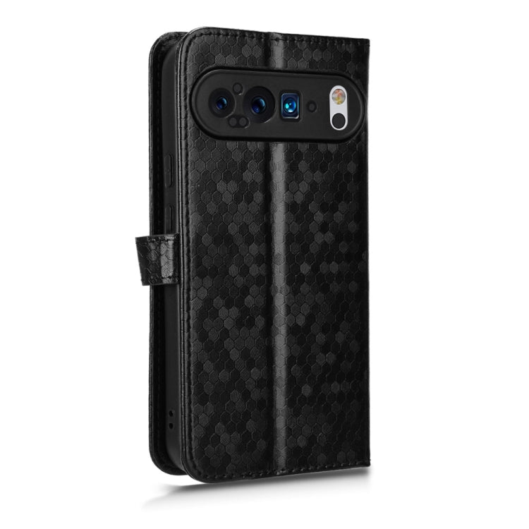 For Google Pixel 9 Pro Honeycomb Dot Texture Leather Phone Case(Black) by buy2fix