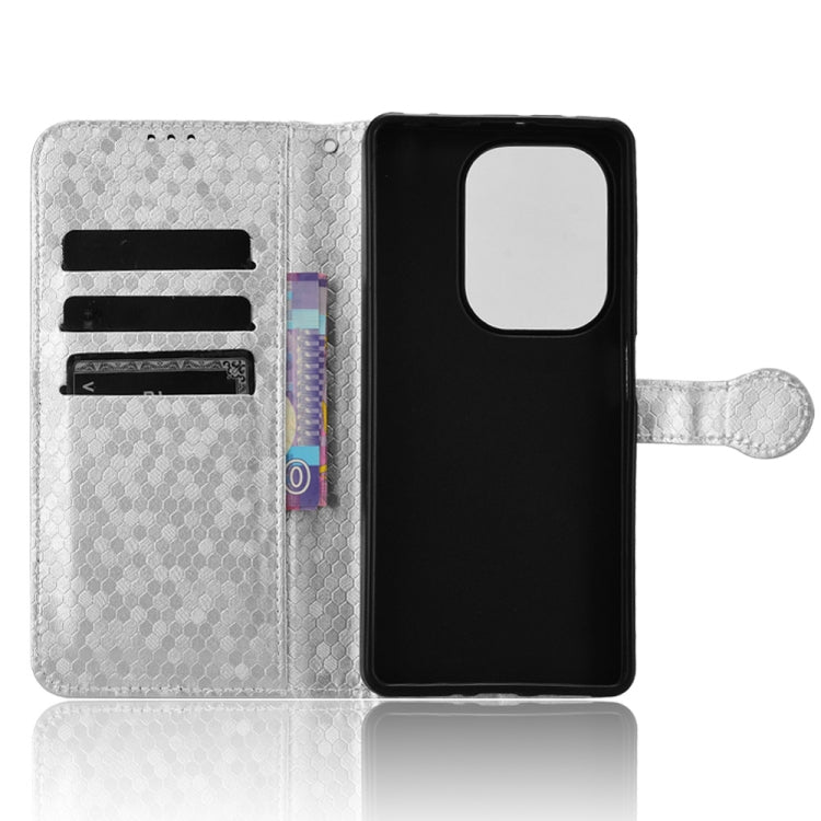 For Xiaomi Redmi Note 13 Pro 4G Global Honeycomb Dot Texture Leather Phone Case(Silver) - Note 13 Pro Cases by buy2fix | Online Shopping UK | buy2fix