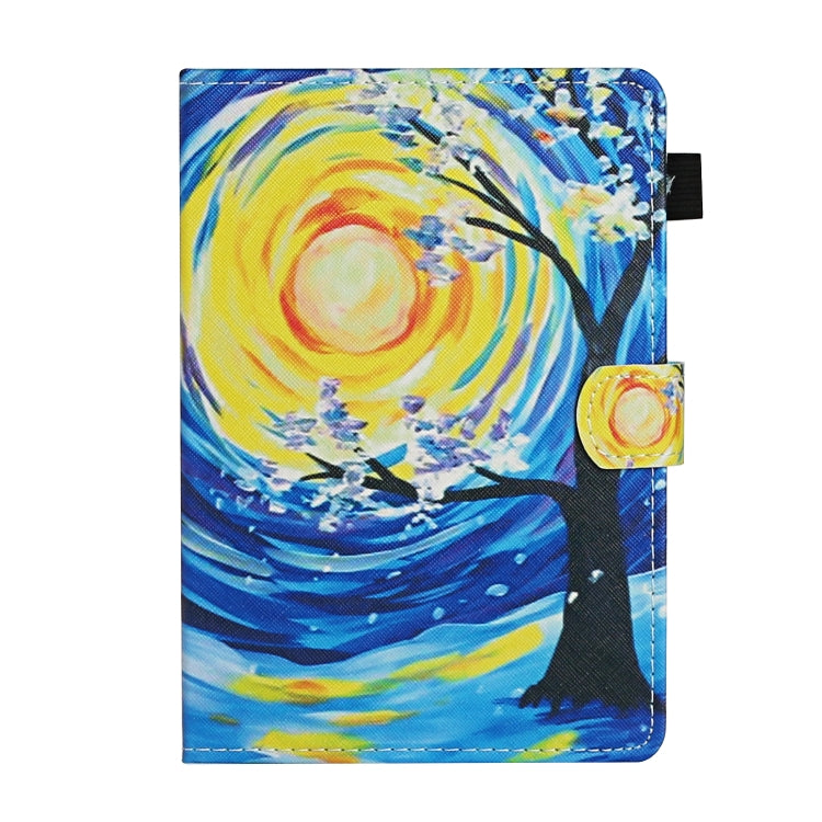 For 7 inch Universal Tablet PC Colored Drawing Pattern Horizontal Flip Leather Case with Holder & Card Slots(Starry Sky Tree) - 7 inch by buy2fix | Online Shopping UK | buy2fix