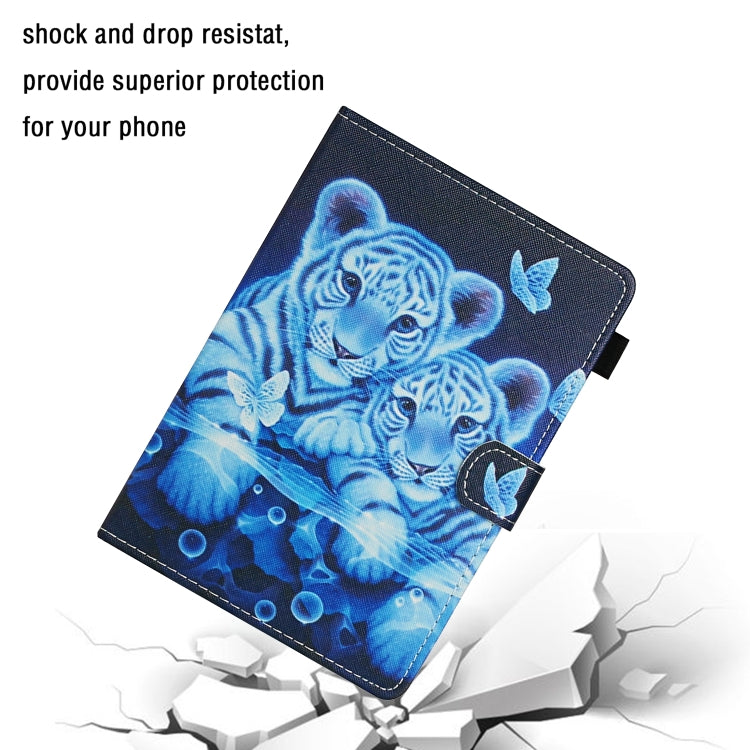 For 7 inch Universal Tablet PC Colored Drawing Pattern Horizontal Flip Leather Case with Holder & Card Slots(Tiger) - 7 inch by buy2fix | Online Shopping UK | buy2fix