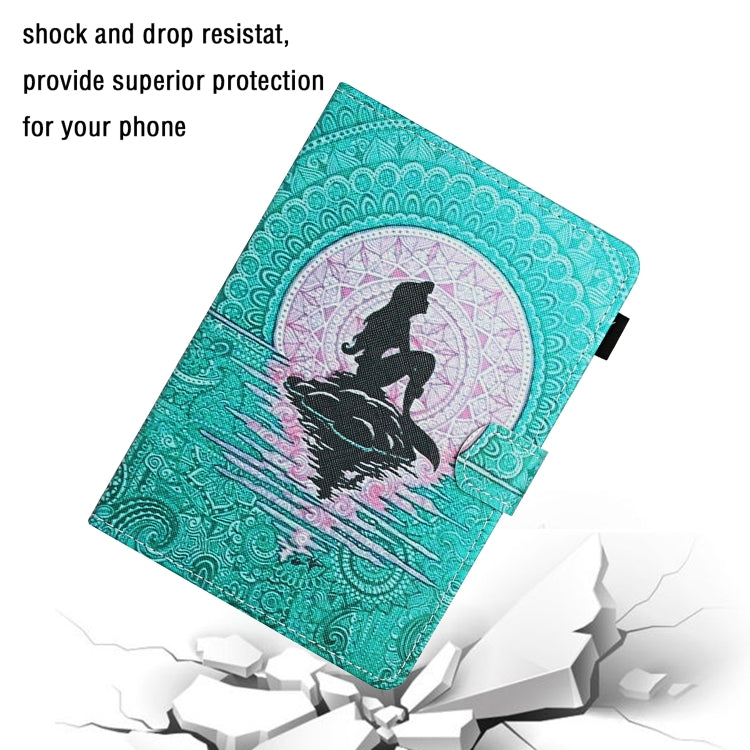 For 7 inch Universal Tablet PC Colored Drawing Pattern Horizontal Flip Leather Case with Holder & Card Slots(Mermaid) - 7 inch by buy2fix | Online Shopping UK | buy2fix