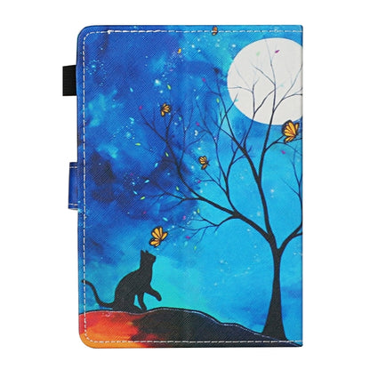 For 10 inch Universal Tablet PC Colored Drawing Pattern Horizontal Flip Leather Case with Holder & Card Slots(Moonlight Cat) - 10 - 11 inch by buy2fix | Online Shopping UK | buy2fix