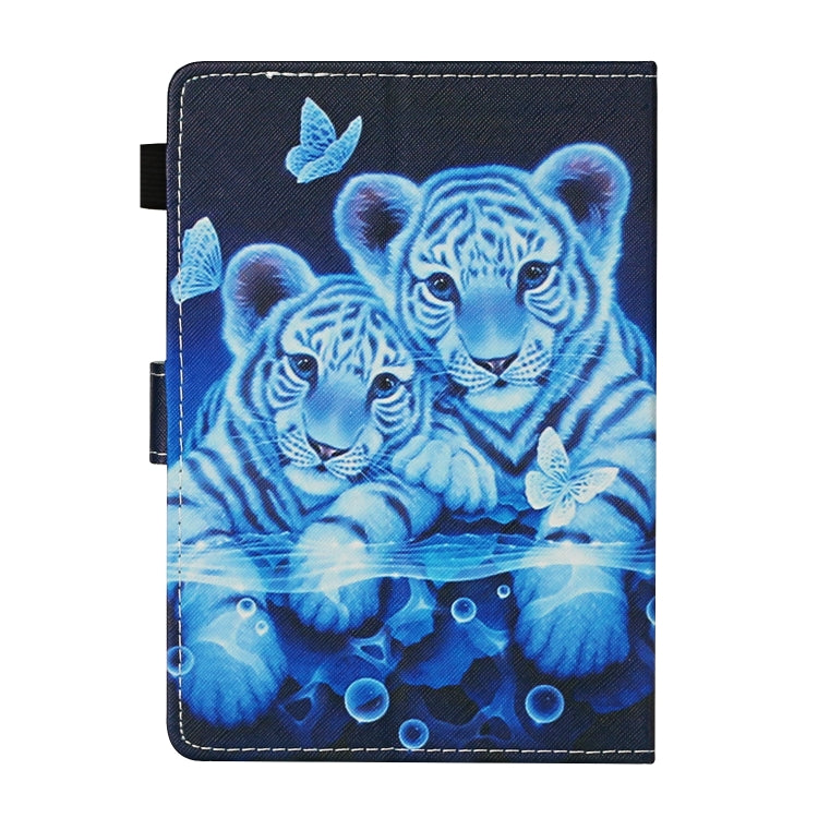 For 10 inch Universal Tablet PC Colored Drawing Pattern Horizontal Flip Leather Case with Holder & Card Slots(Tiger) - 10 - 11 inch by buy2fix | Online Shopping UK | buy2fix
