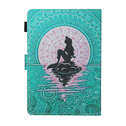 For 10 inch Universal Tablet PC Colored Drawing Pattern Horizontal Flip Leather Case with Holder & Card Slots(Mermaid) - 10 - 11 inch by buy2fix | Online Shopping UK | buy2fix