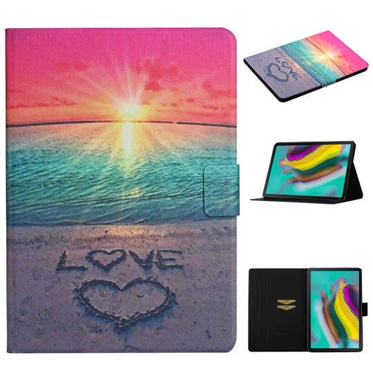 For Samsung Galaxy Tab S5e T720/T725 Colored Drawing Pattern Horizontal Flip Leather Case with Holder & Card Slots & Sleep / Wake-up Function(Sunrise)