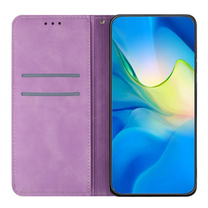 For Xiaomi Poco X4 Pro 5G Ethnic Embossed Adsorption Leather Phone Case(Purple) - Xiaomi Cases by buy2fix | Online Shopping UK | buy2fix