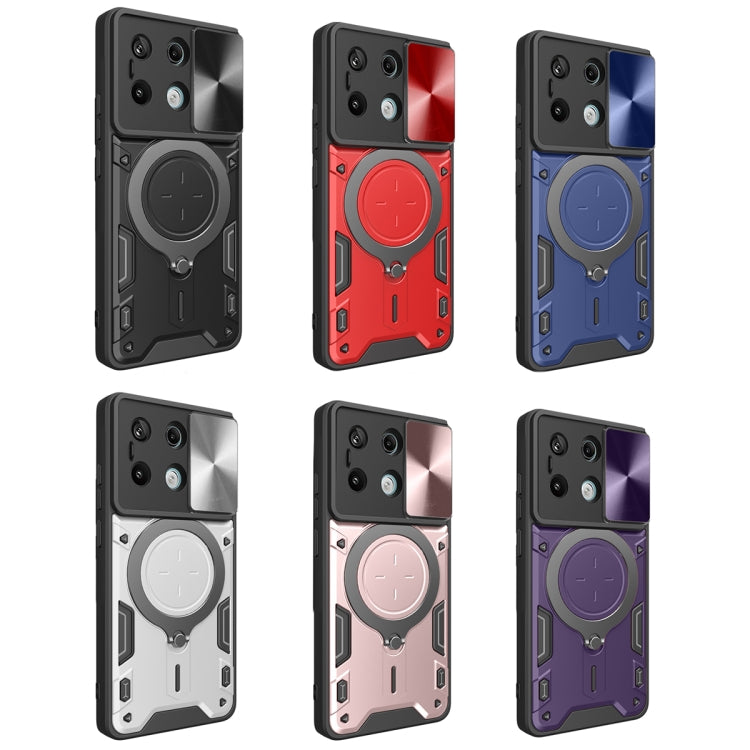 For Xiaomi Redmi Note 13 Pro 5G CD Texture Sliding Camshield Magnetic Holder Phone Case(Red) - Note 13 Pro Cases by buy2fix | Online Shopping UK | buy2fix