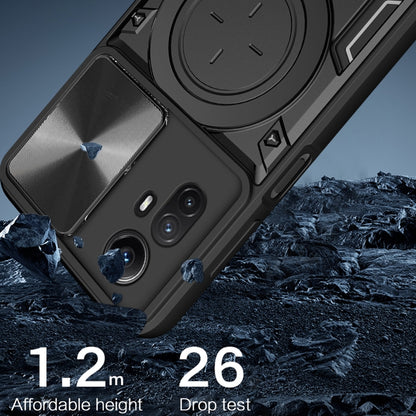 For Xiaomi Redmi Note 12S 4G CD Texture Sliding Camshield Magnetic Holder Phone Case(Black) by buy2fix