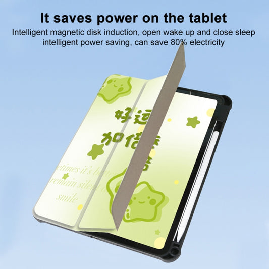 For iPad Air 11 2025 / 2024 3-Fold 360 Rotation Painted Leather Smart Tablet Case(Star Smiley) by buy2fix