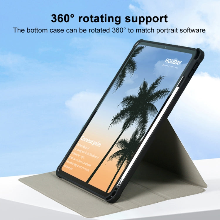 For iPad Air 11 2025 / 2024 3-Fold 360 Rotation Painted Leather Smart Tablet Case(Coconut Tree) by buy2fix