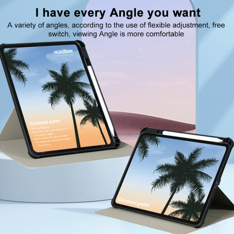 For iPad Air 11 2025 / 2024 3-Fold 360 Rotation Painted Leather Smart Tablet Case(Coconut Tree) by buy2fix