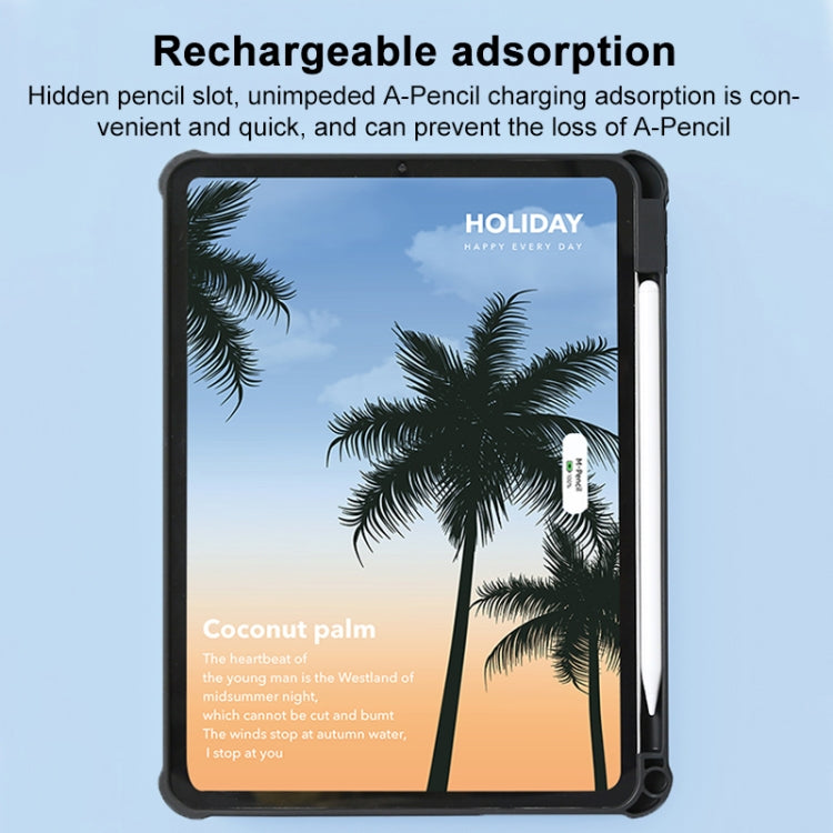 For iPad Air 11 2025 / 2024 3-Fold 360 Rotation Painted Leather Smart Tablet Case(Coconut Tree) by buy2fix
