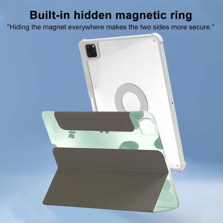 For iPad 10.2 2021 / 2020 / 10.5 720 Rotation Magnetic Painted Leather Smart Tablet Case(Green Heart) - iPad 10.2 Cases by buy2fix | Online Shopping UK | buy2fix