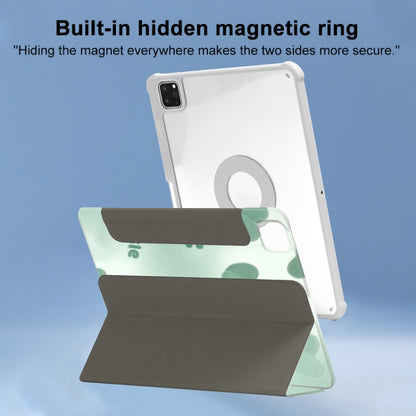 For iPad 10.2 2021 / 2020 / 10.5 720 Rotation Magnetic Painted Leather Smart Tablet Case(Green Heart) - iPad 10.2 Cases by buy2fix | Online Shopping UK | buy2fix