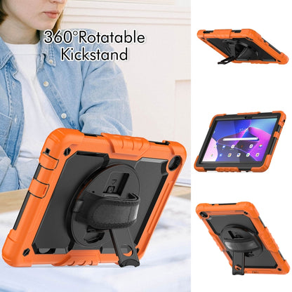 For Lenovo Tab M10 10.1 Gen 3rd Silicone Hybrid PC Tablet Case with Shoulder Strap(Orange) - Lenovo by buy2fix | Online Shopping UK | buy2fix