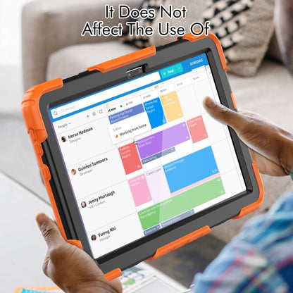 For Lenovo Tab M10 10.1 Gen 3rd Silicone Hybrid PC Tablet Case with Shoulder Strap(Orange) - Lenovo by buy2fix | Online Shopping UK | buy2fix