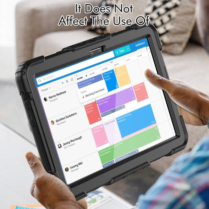 For Lenovo Tab M10 10.1 Gen 3rd Silicone Hybrid PC Tablet Case with Shoulder Strap(Black) - Lenovo by buy2fix | Online Shopping UK | buy2fix