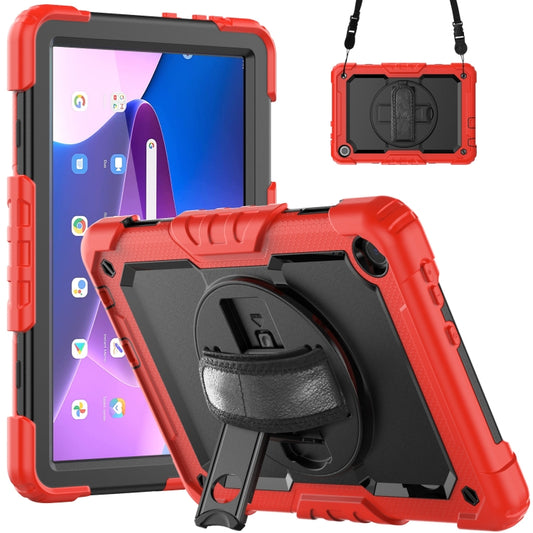 For Lenovo Tab M10 10.1 Gen 3rd Silicone Hybrid PC Tablet Case with Shoulder Strap(Red) - Lenovo by buy2fix | Online Shopping UK | buy2fix