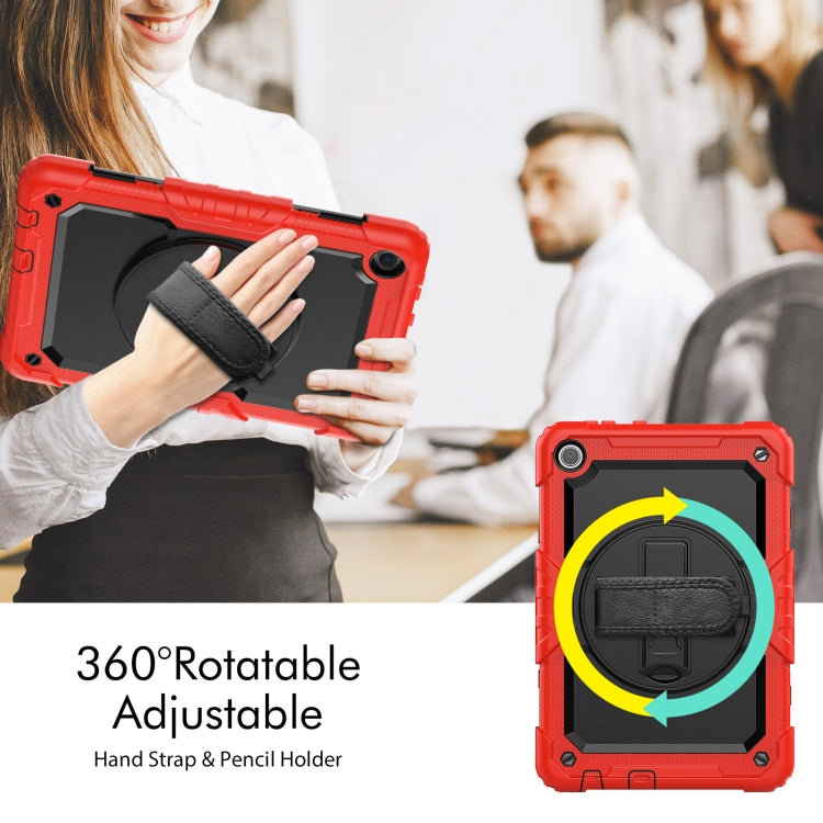 For Lenovo Tab M10 10.1 Gen 3rd Silicone Hybrid PC Tablet Case with Shoulder Strap(Red) - Lenovo by buy2fix | Online Shopping UK | buy2fix