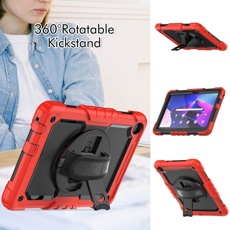 For Lenovo Tab M10 10.1 Gen 3rd Silicone Hybrid PC Tablet Case with Shoulder Strap(Red) - Lenovo by buy2fix | Online Shopping UK | buy2fix