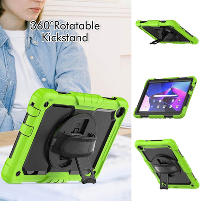 For Lenovo Tab M10 10.1 Gen 3rd Silicone Hybrid PC Tablet Case with Shoulder Strap(Yellow Green) - Lenovo by buy2fix | Online Shopping UK | buy2fix