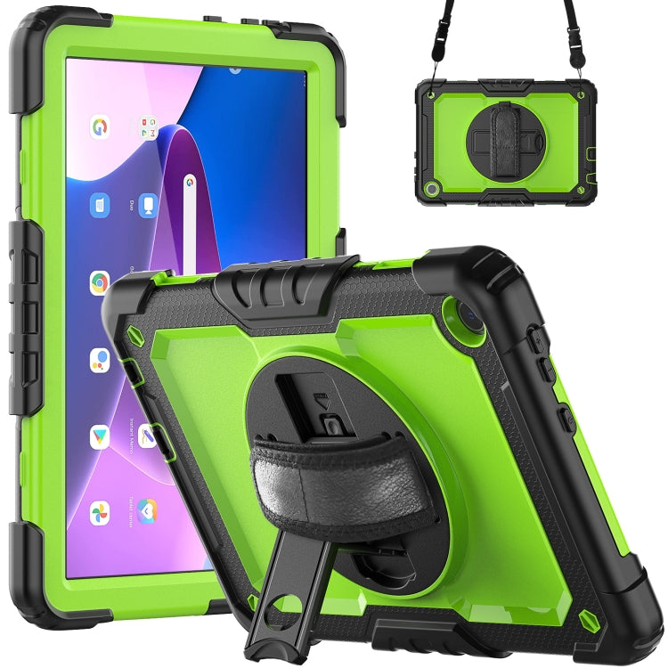 For Lenovo Tab M10 10.1 Gen 3rd Silicone Hybrid PC Tablet Case with Shoulder Strap(Yellow Green PC) - Lenovo by buy2fix | Online Shopping UK | buy2fix