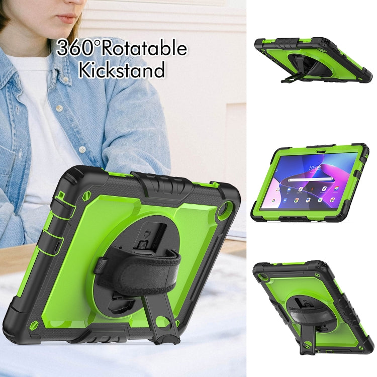 For Lenovo Tab M10 10.1 Gen 3rd Silicone Hybrid PC Tablet Case with Shoulder Strap(Yellow Green PC) - Lenovo by buy2fix | Online Shopping UK | buy2fix