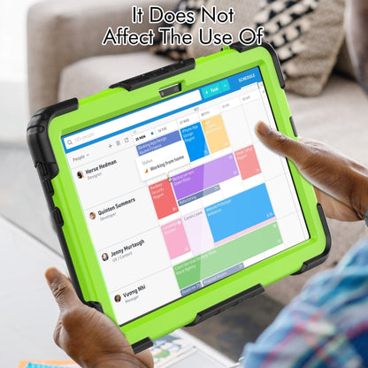 For Lenovo Tab M10 10.1 Gen 3rd Silicone Hybrid PC Tablet Case with Shoulder Strap(Yellow Green PC) - Lenovo by buy2fix | Online Shopping UK | buy2fix