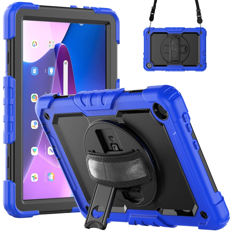 For Lenovo Tab M10 10.1 Gen 3rd Silicone Hybrid PC Tablet Case with Shoulder Strap(Blue) - Lenovo by buy2fix | Online Shopping UK | buy2fix