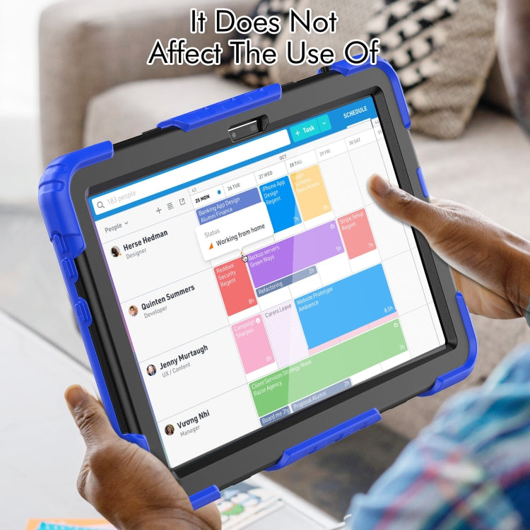 For Lenovo Tab M10 10.1 Gen 3rd Silicone Hybrid PC Tablet Case with Shoulder Strap(Blue) - Lenovo by buy2fix | Online Shopping UK | buy2fix