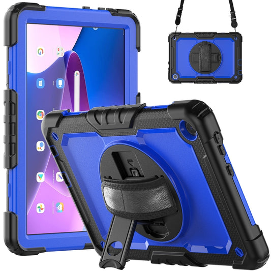 For Lenovo Tab M10 10.1 Gen 3rd Silicone Hybrid PC Tablet Case with Shoulder Strap(Blue PC) - Lenovo by buy2fix | Online Shopping UK | buy2fix