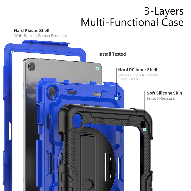 For Lenovo Tab M10 10.1 Gen 3rd Silicone Hybrid PC Tablet Case with Shoulder Strap(Blue PC) - Lenovo by buy2fix | Online Shopping UK | buy2fix