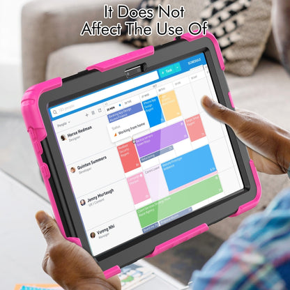 For Lenovo Tab M10 10.1 Gen 3rd Silicone Hybrid PC Tablet Case with Shoulder Strap(Rose Red) - Lenovo by buy2fix | Online Shopping UK | buy2fix