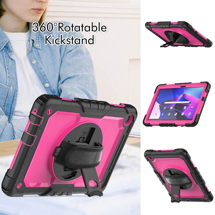 For Lenovo Tab M10 10.1 Gen 3rd Silicone Hybrid PC Tablet Case with Shoulder Strap(Rose Red PC) - Lenovo by buy2fix | Online Shopping UK | buy2fix