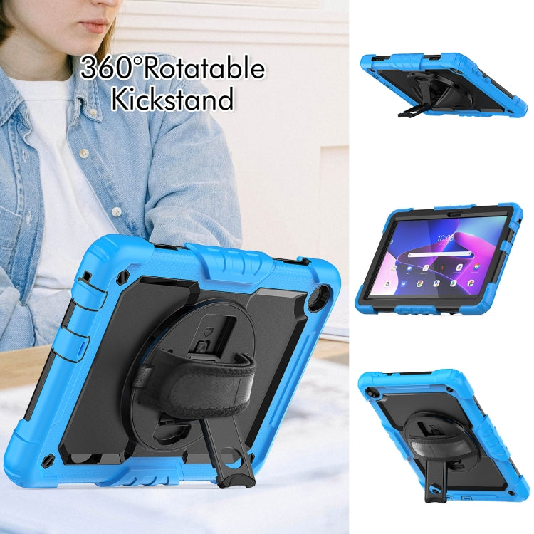 For Lenovo Tab M10 10.1 Gen 3rd Silicone Hybrid PC Tablet Case with Shoulder Strap(Light Blue) - Lenovo by buy2fix | Online Shopping UK | buy2fix