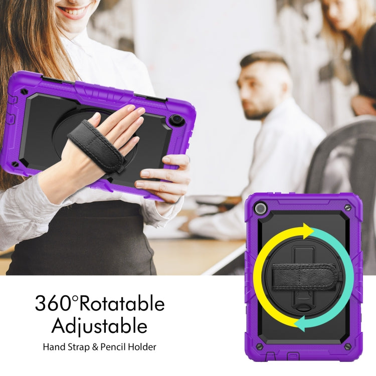 For Lenovo Tab M10 10.1 Gen 3rd Silicone Hybrid PC Tablet Case with Shoulder Strap(Purple) - Lenovo by buy2fix | Online Shopping UK | buy2fix