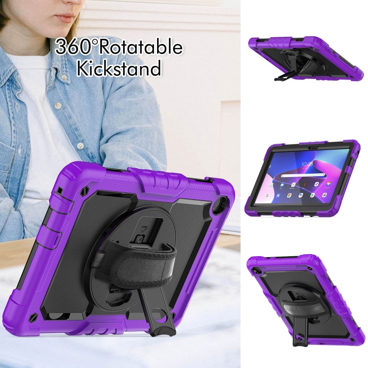 For Lenovo Tab M10 10.1 Gen 3rd Silicone Hybrid PC Tablet Case with Shoulder Strap(Purple) - Lenovo by buy2fix | Online Shopping UK | buy2fix