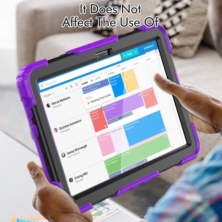 For Lenovo Tab M10 10.1 Gen 3rd Silicone Hybrid PC Tablet Case with Shoulder Strap(Purple) - Lenovo by buy2fix | Online Shopping UK | buy2fix