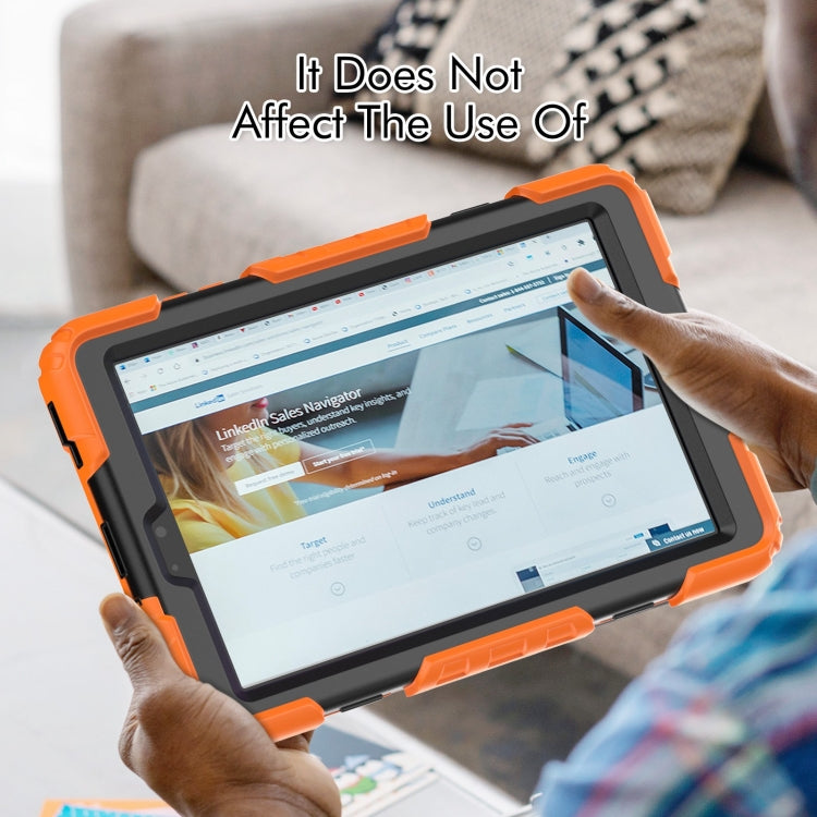 For Lenovo Tab M8 HD 2020/2019 Silicone Hybrid PC Tablet Case with Shoulder Strap(Orange) - Lenovo by buy2fix | Online Shopping UK | buy2fix