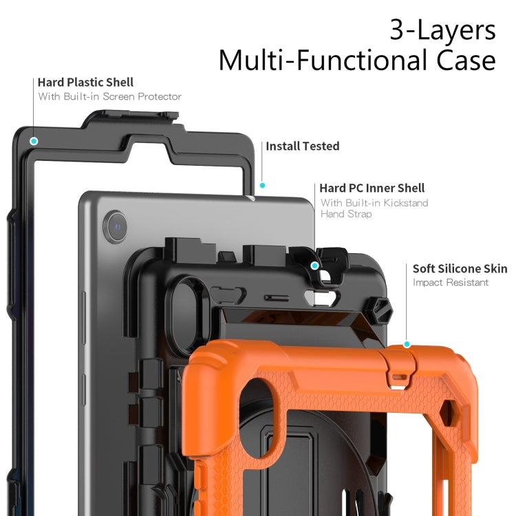 For Lenovo Tab M8 HD 2020/2019 Silicone Hybrid PC Tablet Case with Shoulder Strap(Orange) - Lenovo by buy2fix | Online Shopping UK | buy2fix