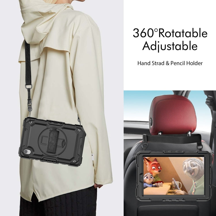 For Lenovo Tab M8 HD 2020/2019 Silicone Hybrid PC Tablet Case with Shoulder Strap(Black) - Lenovo by buy2fix | Online Shopping UK | buy2fix