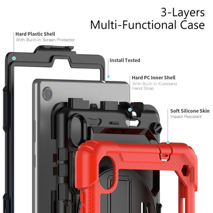 For Lenovo Tab M8 HD 2020/2019 Silicone Hybrid PC Tablet Case with Shoulder Strap(Red) - Lenovo by buy2fix | Online Shopping UK | buy2fix