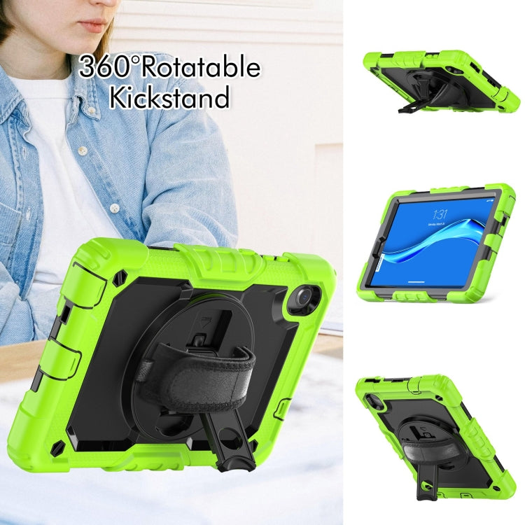 For Lenovo Tab M8 HD 2020/2019 Silicone Hybrid PC Tablet Case with Shoulder Strap(Yellow Green) - Lenovo by buy2fix | Online Shopping UK | buy2fix