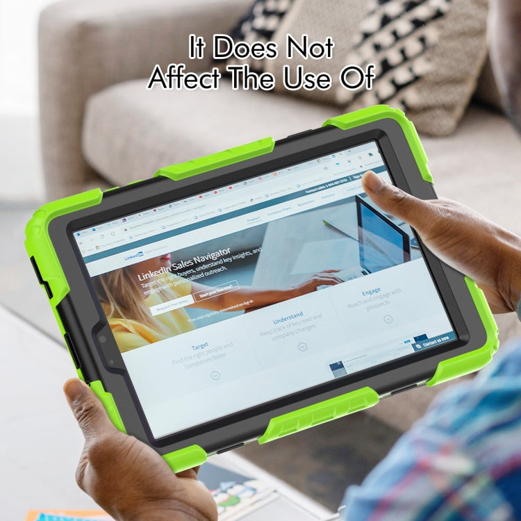 For Lenovo Tab M8 HD 2020/2019 Silicone Hybrid PC Tablet Case with Shoulder Strap(Yellow Green) - Lenovo by buy2fix | Online Shopping UK | buy2fix